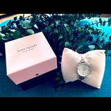 Kate Spade Accessories | Kate Spade Womens Hollis Leather Watch | Color: Cream/Silver | Size: Os