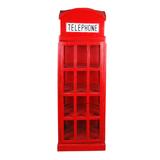 Sunset Trading Cottage English Phone Booth Cabinet In Distressed Red - Sunset Trading CC-CAB064LD-RD