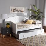 Baxton Studio Mara Cottage Farmhouse White Finished Wood Full Size Daybed /w Roll-out Trundle Bed - Wholesale Interiors MG0030-White-Daybed-Full
