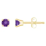 14k Gold Birthstone Stud Earrings, Women's, Purple