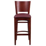 Flash Furniture Lacey 32" Bar Stool Wood/Metal in Red/Brown, Size 43.5 H x 16.75 W x 18.0 D in | Wayfair XU-DG-W0094BAR-MAH-BURV-GG