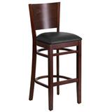 Flash Furniture Lacey 32" Bar Stool Wood/Metal in Black/Brown, Size 43.5 H x 16.75 W x 18.0 D in | Wayfair XU-DG-W0094BAR-WAL-BLKV-GG