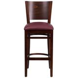 Flash Furniture Lacey 32" Bar Stool Wood/Metal in Red/Brown, Size 43.5 H x 16.75 W x 18.0 D in | Wayfair XU-DG-W0094BAR-WAL-BURV-GG