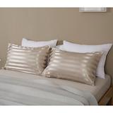 Mercer41 Nida Striped Pillowcase Microfiber/Polyester/Silk/Satin in White, Size 20.0 H x 30.0 W in | Wayfair 9D8AA52196C14F1388A1A48776340B7F