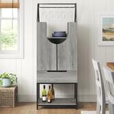 Sand & Stable™ Frenchboro Bar Cabinet Wood/Metal in Gray, Size 70.79 H x 16.26 D in | Wayfair 4421E2FFD35A4190B3E648E3753FD9D1
