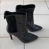 Nine West Shoes | New 9 West Charcoal Gray High Heel Zip Boots, 7.5 | Color: Gray | Size: 7.5