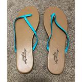 American Eagle Outfitters Shoes | American Eagle Flip Flop | Color: Blue/Brown | Size: 9