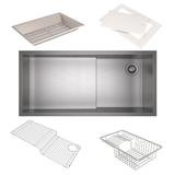 Rohl Culinario 36" Stainless Steel Chef/Workstation Sink in Brushed Stainless Steel w/ Accessories & Wire Sink Grid Stainless Steel | Wayfair