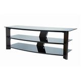 Opera TV Stand for TVs up to 60" Glass/Metal in Black, Size 21.6 H x 63.0 W x 21.5 D in | Wayfair AV6665 BKG