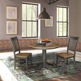 Canora Grey Shullsburg 3 Piece Solid Wood Dining Set Wood in Gray/White, Size 29.9" H x 36" L x 36" W | Wayfair B67FC405F5E54630AD87184912786DAC
