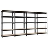 WFX Utility™ Carroll 73" H x 36" W x 18" D 5-Tier Metal Storage Shelves Wood/Wire/Metal/Steel in Black/Brown, Size 73.0 H x 36.0 W x 18.0 D in
