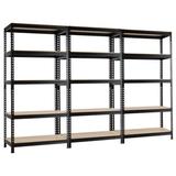 WFX Utility™ Burke 73" H x 36" W x 18" D 5-Tier Metal Storage Shelves Wood/Wire/Metal/Steel in Black/Brown, Size 73.0 H x 36.0 W x 18.0 D in Wayfair