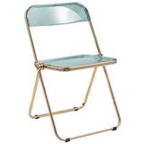 LeisureMod Lawrence Stackable Folding Chair Plastic/Resin in Green, Size 30.0 H x 19.0 W x 18.5 D in | Wayfair LFG19G