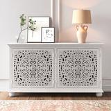 Kelly Clarkson Home Alexandre 70" Wide Mango Wood Sideboard Wood in Brown/Gray/White, Size 38.5 H x 70.0 W x 18.0 D in | Wayfair