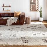 Raoul 50"W x 60"L Cottage Throw Cotton Cream Throw Blanket - Hauteloom