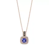 Effy® 1/4 Ct. T.w. Diamond And 1 Ct. T.w. Tanzanite Pendant Necklace In 14K Rose Gold, 16 In
