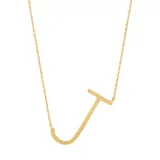 Belk & Co 10K Solid Yellow Gold Large Sideways Block Initial Letter Extendable Necklace