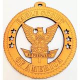 Wood Art USA Wooden Eagle Scouts of America Hanging Figurine Ornament Wood in Brown/Yellow, Size 5.0 H x 5.0 W x 1.0 D in | Wayfair