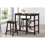 Red Barrel Studio® Fiorentina 3 - Piece Counter Height Dining Set in Brown, Size 36.0 H x 19.0 W x 43.0 D in | Wayfair