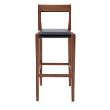 AllModern Vance Bar & Counter Stool Wood/Upholstered/Leather/Genuine Leather in Black, Size 36.75 H x 16.0 W x 16.5 D in | Wayfair