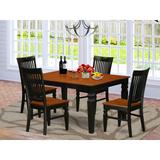 August Grove® Ayotomi Butterfly Leaf Rubberwood Solid Wood Dining Set Wood in Black | Wayfair 71616959CA3142D698DFBC9687F0C527