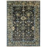 Birch Lane™ Rectangle Brielle Floral Hand-Knotted Wool Area Rug in Gray/Green Wool in White, Size 24.0 W x 0.24 D in | Wayfair