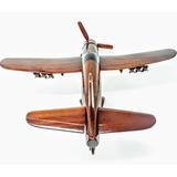 Winston Porter Seychelle Wooden Corsair-F4U Airplane Model Wood in Brown/Gray, Size 8.0 H x 20.0 W x 18.0 D in | Wayfair