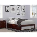 Solid Wood Platform Bed w/ Trundle by Three Posts™ Baby & Kids Wood in Brown, Size 14.0 H x 53.38 W x 76.0 D in | Wayfair