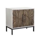 Foundry Select Trent Iron 2-Door Square Accent Cabinet Wood/Metal in Brown/Gray/White, Size 34.5 H x 36.5 W x 20.0 D in | Wayfair