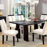 Orren Ellis Sannon 7 - Piece Dining Set Wood/Glass/Upholstered Chairs in Black, Size 30.0 H in | Wayfair 950313F0E4DC4926A543126F55B2C8F2
