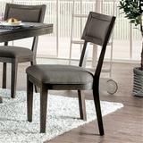 Gracie Oaks Cottondale Side Chair in Gray Wood/Upholstered/Fabric in Brown/Gray, Size 37.0 H x 19.25 W x 24.75 D in | Wayfair