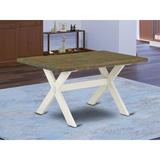 Gracie Oaks Arends Acacia Solid Wood Dining Table Wood in Gray/White/Brown, Size 30.0 H x 60.0 W x 36.0 D in | Wayfair