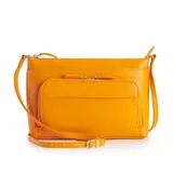 ili RFID-Blocking Leather Traveler Crossbody Bag, Orange