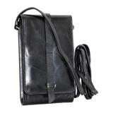 Nino Bossi Handbags Women's Crossbodies Black - Black Orena's Leather Cell Phone Wallet Crossbody Bag