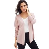 Plus Size Women's Button-Cuff Cardigan With Belt by ellos in Rose Mist Heather (Size 26/28)