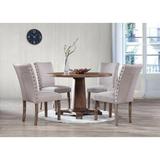 Gracie Oaks Metropole 5 Piece Dining Set Wood/Upholstered Chairs in Brown | Wayfair 94A66C08C41F4BB99C6D646291985FB1