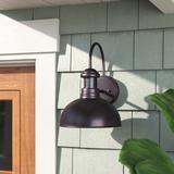 Andover Mills™ Harriett Outdoor Barn Light w/ Motion Sensor Metal/Steel in Brown/Gray, Size 13.75 H x 10.0 W x 12.0 D in | Wayfair