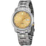 Automatic Champagne Dial Stainless Steel Watch - Metallic - Seiko Watches