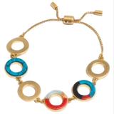 Madewell Jewelry | Madewell Desert Sunset Circle Bracelet | Color: Gold/Green | Size: Os