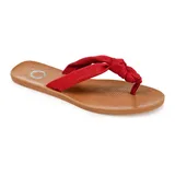 Journee Collection Brindle Women's Thong Sandals, Size: 8.5, Red