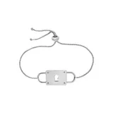 Double Padlock Adjustable Bracelet, Women's, Silver