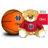 Red Washington Wizards 10'' Personalized Plush Bear & Basketball Set
