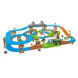 World Tech Toys Dino Safari Galaxy Flex-Track 115 Piece With Intelli-Bus, Multicolor
