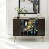 Caracole Classic In Good Spirits Bar Cabinet Wood in Black/Brown/Gray, Size 36.0 H x 17.0 D in | Wayfair CLA-420-511