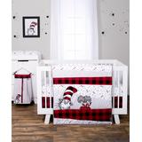 Trend Lab Bedding Sets Red, - Cat in the Hat Red Buffalo Check Five-Piece Crib Bedding Set