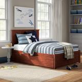 Full Solid Wood Panel w/ Trundle by Three Posts™ Baby & Kids Wood in Brown, Size 44.25 H x 57.75 W x 77.13 D in | Wayfair