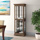 Darby Home Co Shayna Lighted Curio Cabinet Wood/Glass in Brown, Size 78.0 H x 28.0 W x 17.0 D in | Wayfair 3441F6A0EB3F44F79B98355390DCD4B6
