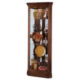 Darby Home Co Amira Lynwood Lighted Corner Curio Cabinet Wood in Brown/Red, Size 72.0 H x 28.0 W x 16.0 D in | Wayfair