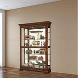 Alcott Hill® Delreal Lighted Curio Cabinet Wood/Glass in Brown/Red, Size 80.0 H x 50.0 W x 21.5 D in | Wayfair 7C2D1B5C66794BE485EB1DFE65688B31