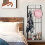 Rebrilliant Oakhur Wall Storage Organizer w/ Baskets Metal in Black, Size 39.3 H x 15.7 W x 7.8 D in | Wayfair 5C7231615F464CA39CC7F0B706594D04